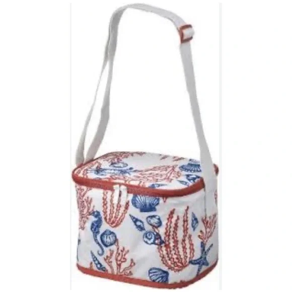 IKEA SOMMARFLADER Cooler Tote Bag Shells Coral Print - Picture 2 of 7